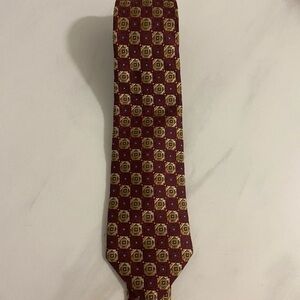Robert Talbott Best of Class corpcore burgundy/gold geometric silk necktie